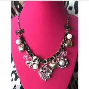 BETSEY JOHNSON PINK CHARM NECKLACE